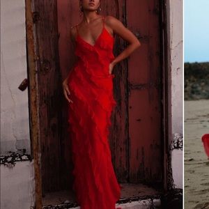 Rat & Boa Red Ruffled Dress